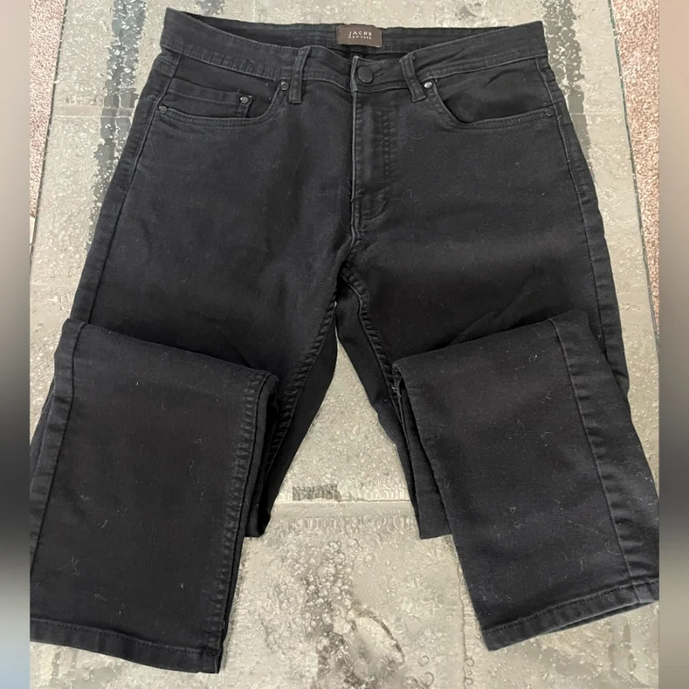 Jachs New York Mens Straight‎ Leg Black Jeans Size 32x30
